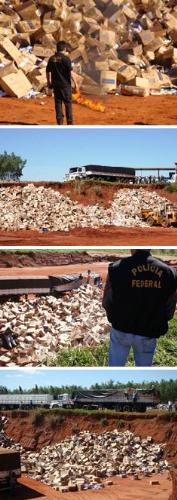 PF queima caixas de cigarros avaliadas em R$ 6,2 milhões